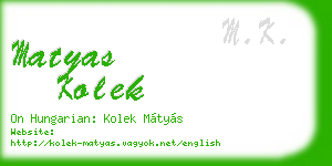 matyas kolek business card